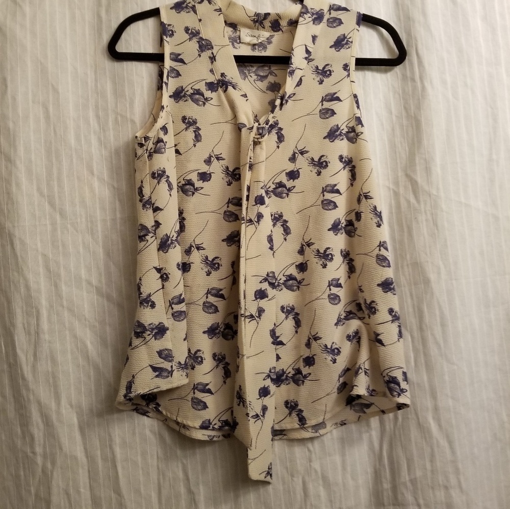 Siren lily tie tank blouse boho Ivory size MP   B1